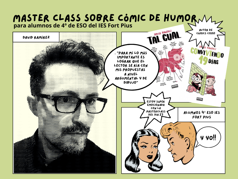 Máster class sobre còmic d'humor per alumnes de 4art d'ESO del IES Fort Pius