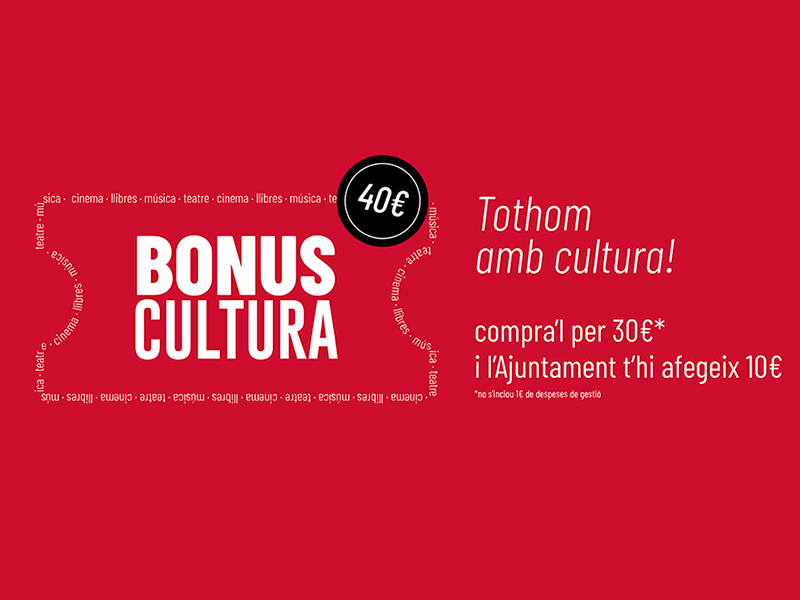 L’Ajuntament de Barcelona reedita el Bonus Cultura per incentivar el consum i l’activitat cultural al 2021