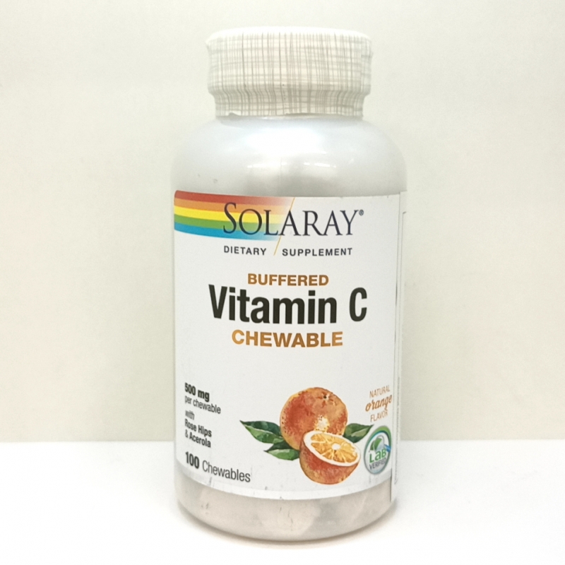 Solaray Vitamina C masticable 500mg 100 unitats.