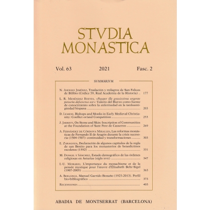 Studia Monastica. Vol. 63-2 (2021)